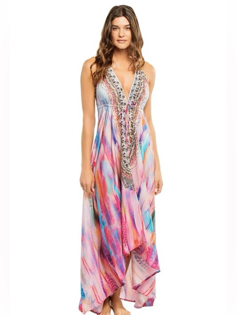NWT La Moda Magic Feathers High Low Dress Size Small/Medium